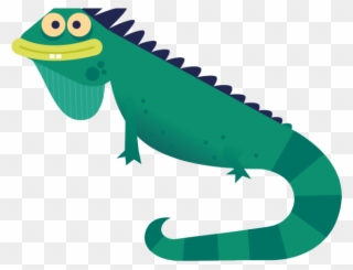 Green Iguana Clipart Clip Art - Lizard Drawing Color - Png Download