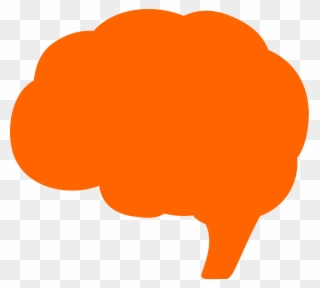 Brains Clipart Orange - Orange Cartoon Brain - Png Download