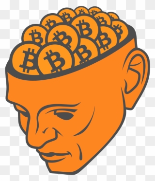 Brains Clipart Orange - Bitcoin In Head - Png Download
