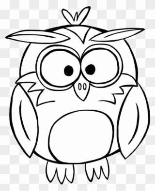 Banner Library Download Black And White Owl Clipart - Black And White Outline Owl - Png Download