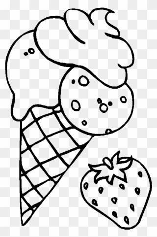 Strawberry Ice Cream Mix Coloring For Kids - Strawberry Ice Cream For Coloring Clipart