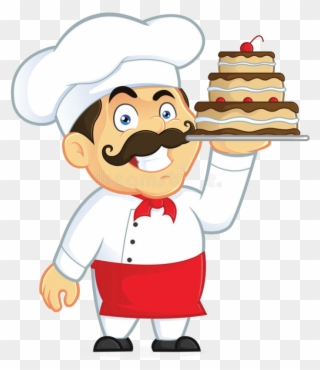 700px Chef Chocolate Cake Clipart Picture Cartoon Character - Baker With Cake Clipart - Png Download