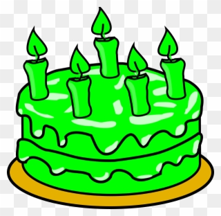 Green Birthday Cake Clip Art - Png Download