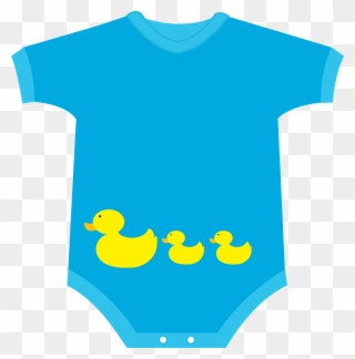 Rubber Ducky Baby Shower, Ducky Baby Showers, Baby - Baby Onesie Clip Art Blue - Png Download