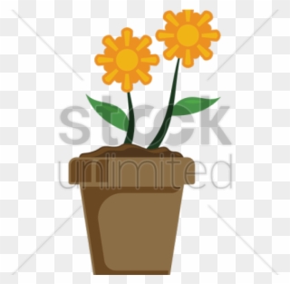 Potted Plants Clipart Flower Port - Clip Art - Png Download