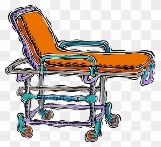 Vector Illustration Of Hospital Stretcher Apparatus - Chair Clipart