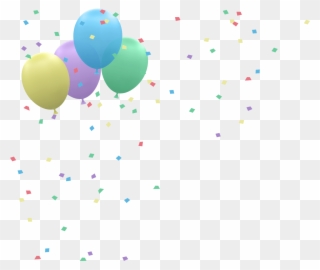 Word Party Balloon Confetti Falling Left 1300 - Balloon Clipart