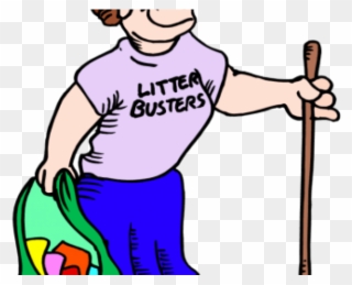 Litter Clipart Litter Picker - Cartoon Picking Up Trash - Png Download