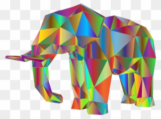 This Free Icons Png Design Of Prismatic Low Poly Elephant Clipart