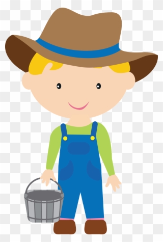 Clipart Of Farmer, Boy On And Boy I - Little Farmer Png Transparent Png
