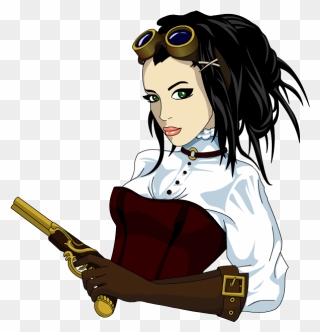 Steampunk Girl By Encho - Steampunk Girl Em Png Clipart