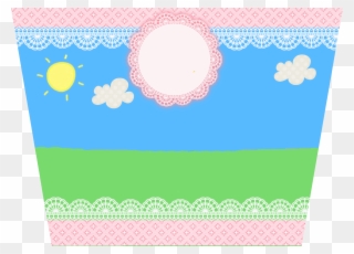 Country Field With Pink Lace Free Printable Labels - Convite Peppa E George Clipart