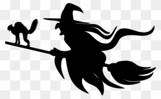 Witch And Cat Silhouette Clipart