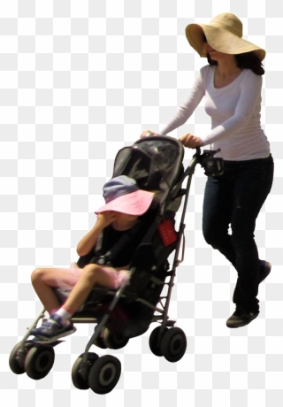 Pram Transparent Background - Mother And Child Walking Png Clipart