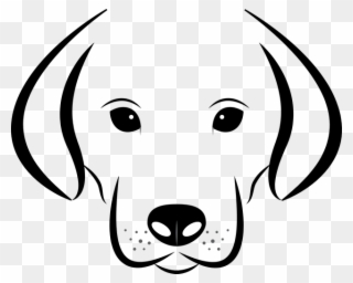 Dog Head Clipart Black And White - Png Download