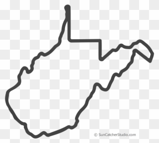 Free West Virginia Outline With Home On Border, Cricut - West Virginia Clipart - Png Download