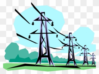 Power Line Clipart Hydro Tower - Power Line Clip Art - Png Download