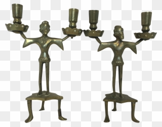 Late S Figural Candlesticks - Bronze Sculpture Clipart