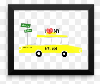 Taxi ' Framed Nursery Art Wall Print - Police Car Clipart