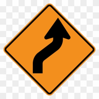 Road Ahead Curves Right Then Left Sign Clipart