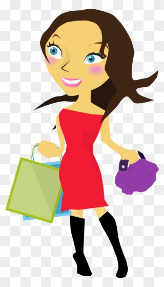 Business Woman - Cute Girl Shopping Png Clipart