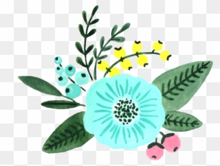Mint Green And Turquoise Floral Custom Design - Artificial Flower Clipart