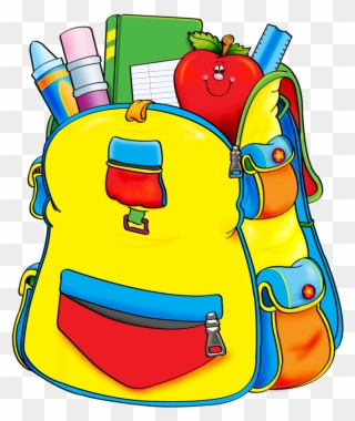 Blue School Backpack Png Clipart - School Supplies Transparent Png