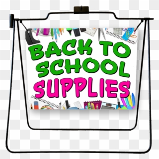 Back To School Supplies Inch Sign With Display Options Clipart