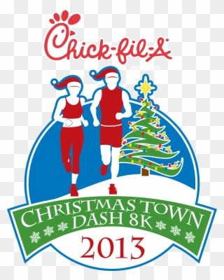 Running, Santa Style - Chick Fil A Spirit Night Logo Clipart