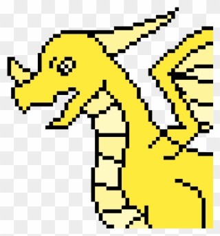 Yellow Dragon - Pixel Art Clipart