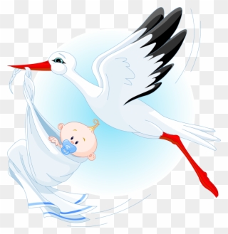 Фото, Автор Вика Виктория На Яндекс - Stork Carrying Baby Vector Clipart