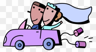 Vector Illustration Of Newlywed Married Couple Husband Clipart