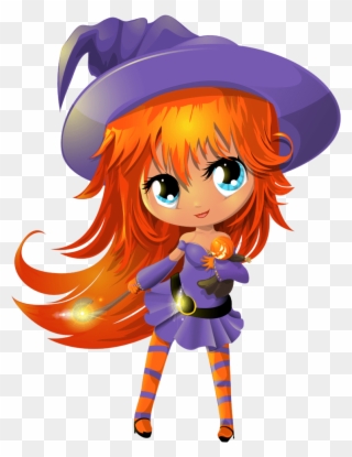 Cute Halloween Witch Clip Art - Cute Witch - Png Download