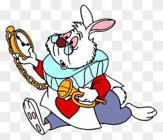 White Rabbit Alice Running Clipart