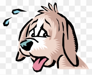 Vector Illustration Of Cartoon Exhausted Pet Dog Panting - Animal In Pain Clipart - Png Download