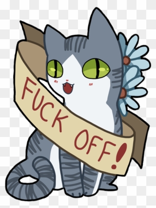 Report Abuse - Fuck Off Cat Illustration Clipart