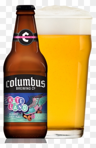 Cbc Skateland Bottle And Glass - Columbus Brewing Insane Wanderer Clipart