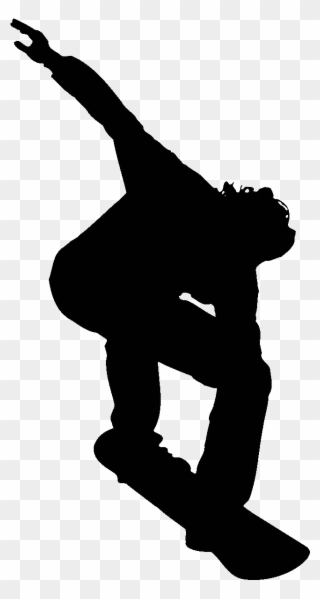 Sticker Silhouette Joueur De Skateboard 1 Ambiance - Silhouette Clipart