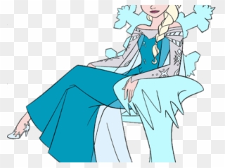 Animated Frozen Cliparts - Elsa Frozen Sitting - Png Download
