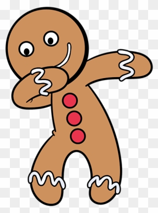Bleed Area May Not Be Visible - Dabbing Gingerbread Man Clipart