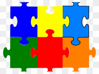 Colored Blank Puzzle Pieces Clipart
