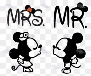 Mickey And Minnie Mouse Silhouette - Minnie Et Mickey Mouse Kiss Clipart