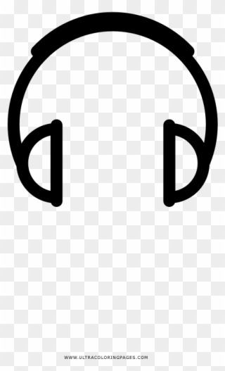 Headphones Coloring Page - Circle Clipart