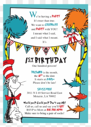 Birthday Invitations Templates Dr Seuss Birthday Invitations - Dr Seuss ...