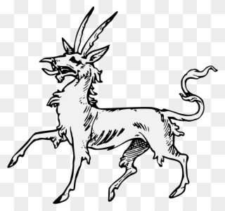 Antelope Passant - Heraldic Antelope Clipart