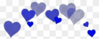 Blue Sticker - Blue Heart Crown Png Clipart