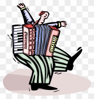 Musician Plays Accordion Image Illustration Of Bellowsdriven - Cartoon Accordion Clipart