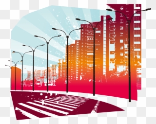 Road Sidewalk City Transprent Png - Red Road Vector Background Clipart