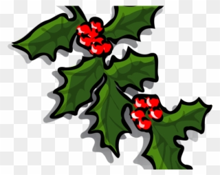 Chestnut Clipart Christmas - Clip Art Holly Branch - Png Download