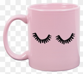 Eyelashes Blush Pink Mug - Pink Mug Clipart